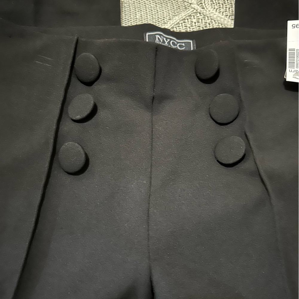 NWT sailor buttons womens dress pants black slacks size 14 NYCC